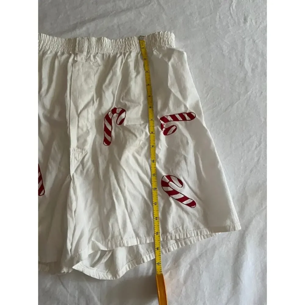 All Cotton Boxers White with Candy Canes Size 36 L NWOT